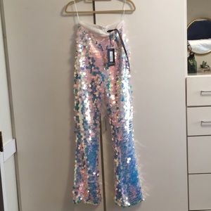 Sequin flare pants. Never worn. New with tags.